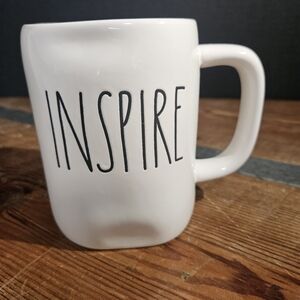 Rae Dunn White Mug with Black 'INSPIRE' Lettering